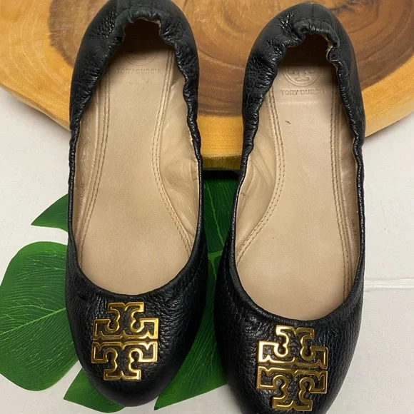 Tory Burch Melinda Pebbled Leather Flats - Picture 3 of 7